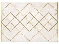 Tapete Felpudo Berbere 160 X 230 Cm Branco E Dourado - Prysmi