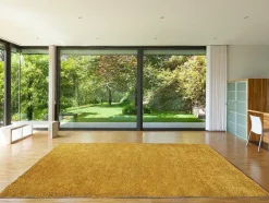 Tapete Felpudo De Pelos Compridos 200 X 300 Cm Amarelo Mostarda - Milinio