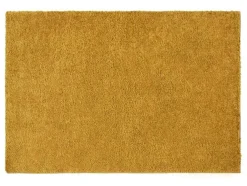 Tapete Felpudo De Pelos Compridos 160 X 230 Cm Amarelo Mostarda - Milinio