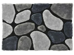 Tapete Felpudo Em Poliester De 140 X 200 Cm Cor Cinza - Pietra