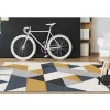 Tapete Geometrico 120 X 170 Cm Em Polipropileno Amarelo, Cinza E Azul Estilo Escandinavo - Geomie
