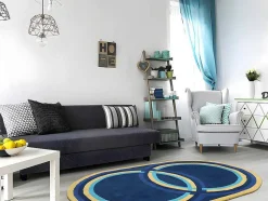 Tapete Oval Em La Tufada A Mão De 150 X 230 Cm Cor Azul-Marinho - Komiza