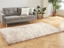 Tapete Shaggy Dolce Taupe Reflexo Bege - Poliester - 120*170 Cm