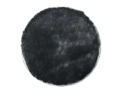 Tapete Shaggy Glitter Prateado -Poliester - D.120 Cm