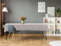 Toalha Em Algodao E Linha Com Borda Preta 170 X 170 Cm Taupe - Borina