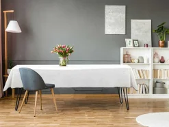 Toalha Em Algodao E Linha Com Borda Preta 170 X 170 Cm Branco Quebrado - Borina