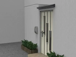 Toldo De Porta Em Aluminio 140X90 Cm Liso Com Leds - Luxama