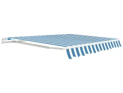 Toldo Retratil Manual Paleas 3,95 X 2,5 M - Verde Azulado E Branco