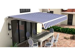 Toldo Retratil Manual Paleas 3,95 X 2,5 M - Cinza E Branco
