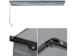 Toldo Saule 3,5 3M Com Semi-Canopia - Tecido Cinzento E Estrutura Cinzenta