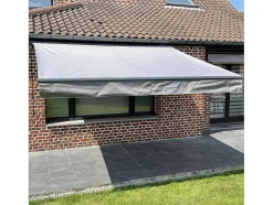 Toldo Saule 3,5 3M Com Semi-Canopia - Tecido Cinzento E Estrutura Cinzenta