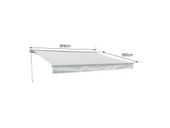 Toldo Saule 3,95 3M Com Semi-Canopia - Tecido Bege E Estrutura Cinzenta