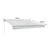 Toldo Saule 3,95 3M Com Semi-Canopy - Tecido Branco/Cinzento Riscado E Estrutura Branca