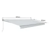 Toldo Saule 3,95 3M - Tecido Riscado Branco/Cinzento E Estrutura Branca
