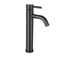 Torneira Misturadora Mecanica Arredondada Em Inox Escovado Preto Mate A29,6 Cm - Salavan