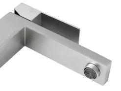 Torneira Misturadora Mecanica Quadrada Em Inox Cor Niquel Escovado A31 Cm - Canilas