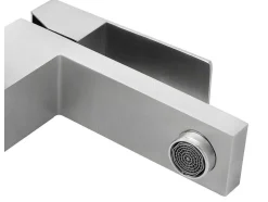 Torneira Misturadora Mecanica Quadrada Em Inox Cor Niquel Escovado A17,3 Cm - Canilas