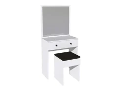 Toucador Com Espelho E Banco, 1 Gaveta, Branco - Abonia