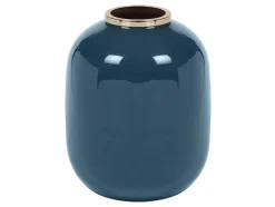 Vaso Em Meta Esmaltado D. 29 X A. 36 Cm Acabamento Latao Preto - Klaudia