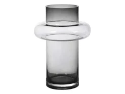 Vaso Em Vidro De Cor D. 20,5 X A. 30 Cm Vidro Cinzento Fumado - Valoit