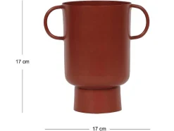 Vaso Pequeno Em Metal Com Asas A.17 Cm Terracota - Bilian