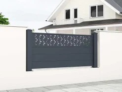 Vedacao Para Pousar De A.89 Cm Em Aluminio Com Motivos De C.189 Cm Cor Antracite - Bazio