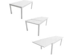 Venezia Conjunto De Moveis De Jardim De Aluminio Extensivel 180/300 - Branco