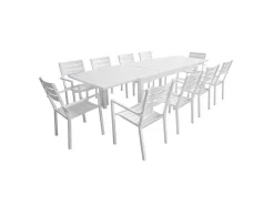 Venezia Conjunto De Moveis De Jardim De Aluminio Extensivel 180/300 - Branco