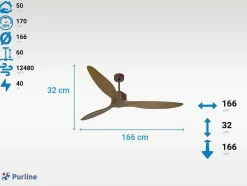Ventilador De Tecto O166 Cm Com Hipersilencio Wifi Reversivel