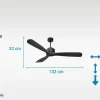 Ventilador De Tecto O132 Cm Com Wifi Reversivel Hypersilence