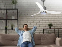 Ventilador De Tecto Reversivel Termostato Regulavel Termostato Wifi Motor Dc Tectos Inclinados Controlo Remoto Adaptador De Luz De Tres Tons 2/3 Laminas Memória Hipersilenciosa