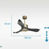 Ventilador De Tecto Reversivel Termostato Regulavel Termostato Wifi Motor Dc Tectos Inclinados Controlo Remoto Adaptador De Luz De Tres Tons 2/3 Laminas Memória Hipersilenciosa