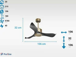 Ventilador De Tecto Reversivel Termostato Regulavel Termostato Wifi Motor Dc Tectos Inclinados Controlo Remoto Adaptador De Luz De Tres Tons 2/3 Laminas Memória Hipersilenciosa