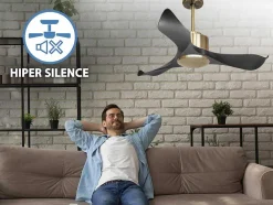 Ventilador De Tecto Reversivel Termostato Regulavel Termostato Wifi Motor Dc Tectos Inclinados Controlo Remoto Adaptador De Luz De Tres Tons 2/3 Laminas Memória Hipersilenciosa