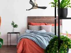 Ventilador De Tecto Reversivel Termostato Regulavel Termostato Wifi Motor Dc Tectos Inclinados Controlo Remoto Adaptador De Luz De Tres Tons 2/3 Laminas Memória Hipersilenciosa
