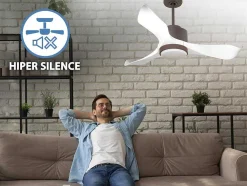 Ventilador De Tecto Reversivel Termostato Regulavel Termostato Regulavel Wifi Motor Dc Tectos Inclinados 2/3 Laminas Memória Hypersilence