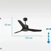 Ventilador De Tecto Reversivel Termostato Regulavel Termostato Wifi Motor Dc Tectos Inclinados Controlo Remoto Adaptador De Luz De Tres Tons 2/3 Laminas Memória Hipersilenciosa