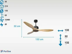 Ventilador De Tecto Reversivel Termostato Regulavel Termostato Wifi Motor Dc Tectos Inclinados Controlo Remoto Luz De Tres Tons Memória Hipersilenciosa