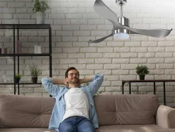 Ventilador De Tecto Reversivel Termostato Reversivel Termostato Regulavel Wifi Motor Dc Tectos Inclinados Controlo Remoto Memória Luminosa De Tres Tons