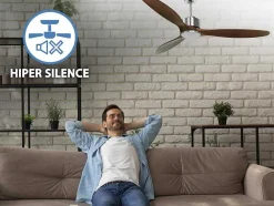 Ventilador De Tecto Reversivel Termostato Regulavel Termostato Wifi Motor Dc Tectos Inclinados Controlo Remoto Luz De Tres Tons Memória Hipersilenciosa