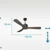 Ventilador De Tecto Reversivel Termostato Regulavel Termostato Wifi Motor Dc Tectos Inclinados Controlo Remoto Luz De Tres Tons Memória Hipersilenciosa
