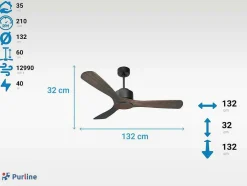 Ventilador De Tecto Reversivel Termostato Regulavel Termostato Wifi Motor Dc Tectos Inclinados Controlo Remoto Luz De Tres Tons Memória Hipersilenciosa