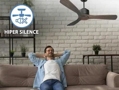 Ventilador De Tecto Reversivel Termostato Regulavel Termostato Wifi Motor Dc Tectos Inclinados Controlo Remoto Luz De Tres Tons Memória Hipersilenciosa