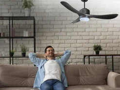 Ventilador De Tecto Reversivel Termostato Regulavel Termostato Wifi Motor Dc Tectos Inclinados Controlo Remoto Luz De Tres Tons Memória Hipersilenciosa