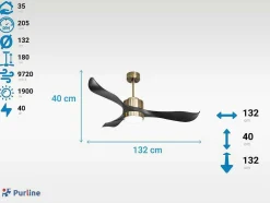 Ventilador De Tecto Reversivel Termostato Regulavel Termostato Wifi Motor Dc Tectos Inclinados Controlo Remoto Adaptador De Luz De Tres Tons 2/3 Laminas Memória Hipersilenciosa