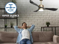 Ventilador De Tecto Reversivel Termostato Regulavel Termostato Wifi Motor Dc Tectos Inclinados Controlo Remoto Adaptador De Luz De Tres Tons 2/3 Laminas Memória Hipersilenciosa