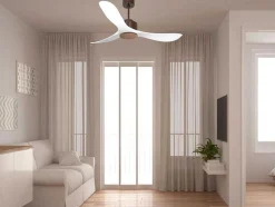 Ventilador De Tecto Reversivel Termostato Regulavel Termostato Wifi Motor Dc Tectos Inclinados Controlo Remoto Luz De Tres Tons Memória Hipersilenciosa