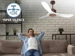 Ventilador De Tecto Reversivel Termostato Regulavel Termostato Wifi Motor Dc Tectos Inclinados Controlo Remoto Luz De Tres Tons Memória Hipersilenciosa