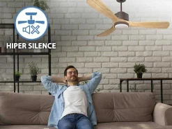 Ventilador De Tecto Reversivel Termostato Regulavel Termostato Wifi Motor Dc Tectos Inclinados Controlo Remoto Luz De Tres Tons Memória Hipersilenciosa