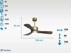 Ventilador De Tecto Reversivel Termostato Regulavel Termostato Wifi Motor Dc Tectos Inclinados Controlo Remoto Luz De Tres Tons Memória Hipersilenciosa